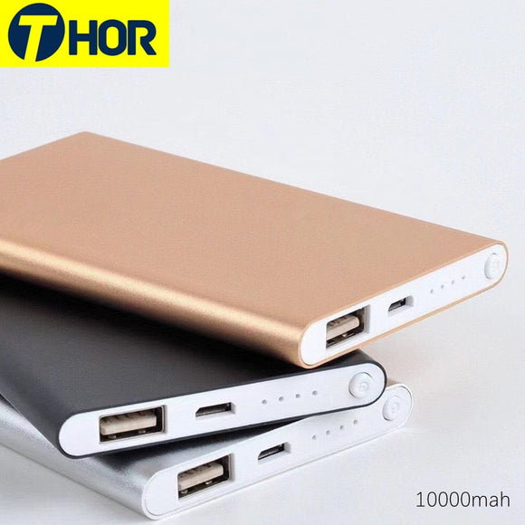 Ultra-thin 10000mah Power Bank  Portable  Charger USB Battery Mobile Power Supply for Smart Phone External Mobile Power Supply