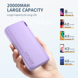 KUULAA Power Bank 20000mAh Portable Charging Poverbank Mobile Phone External Battery Charger Powerbank 20000 mAh for Xiaomi Mi