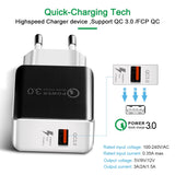 QC3.0 USB charging EU Plug 18W speedy charging 3.0 Fast Adapter Wall cell phone charging