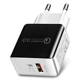 QC3.0 USB charging EU Plug 18W speedy charging 3.0 Fast Adapter Wall cell phone charging